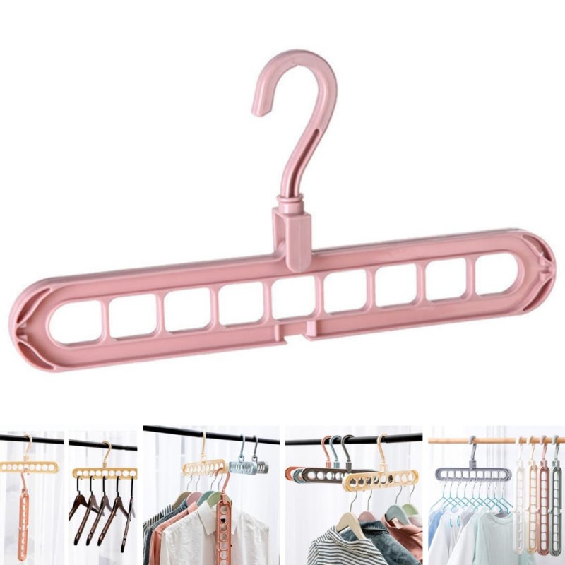Fast brand Multifunctional nine -hole folding clothing hanger (1Pcs)