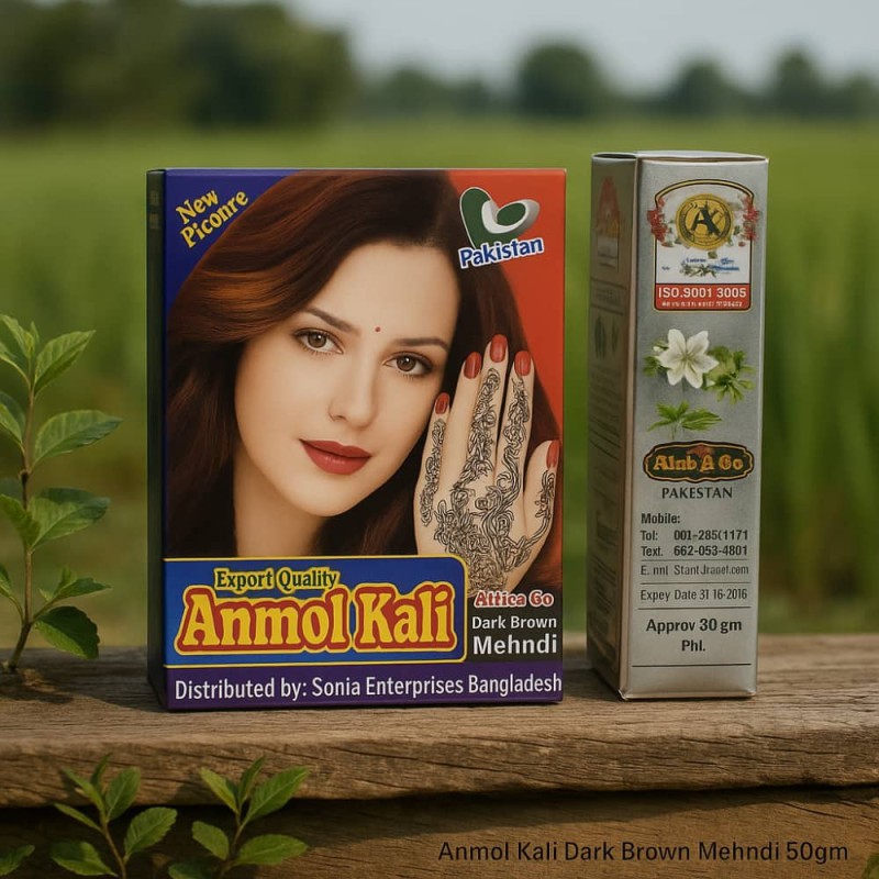 Anmol Kali Dark Brown Mehndi Powder 50gm (Original Pakistani)