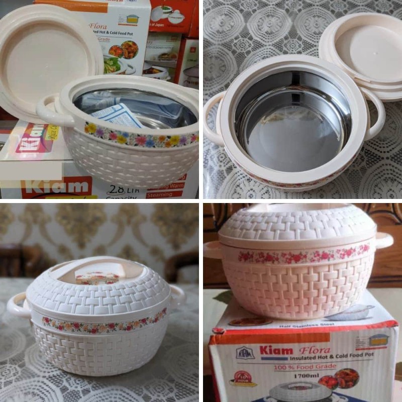 KIAM Flora Stainless Steel multi Designer Food Hot pot - 1700 ML