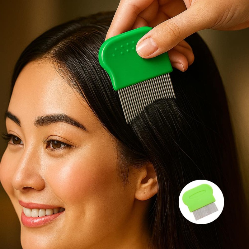 Non-slip small steel barbed lice comb