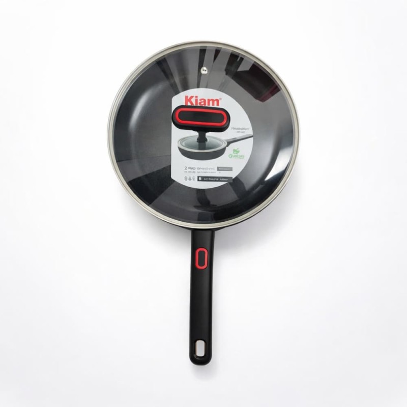Kiam 26cm Diecast Frypan with Glass Lid – Induction Ready