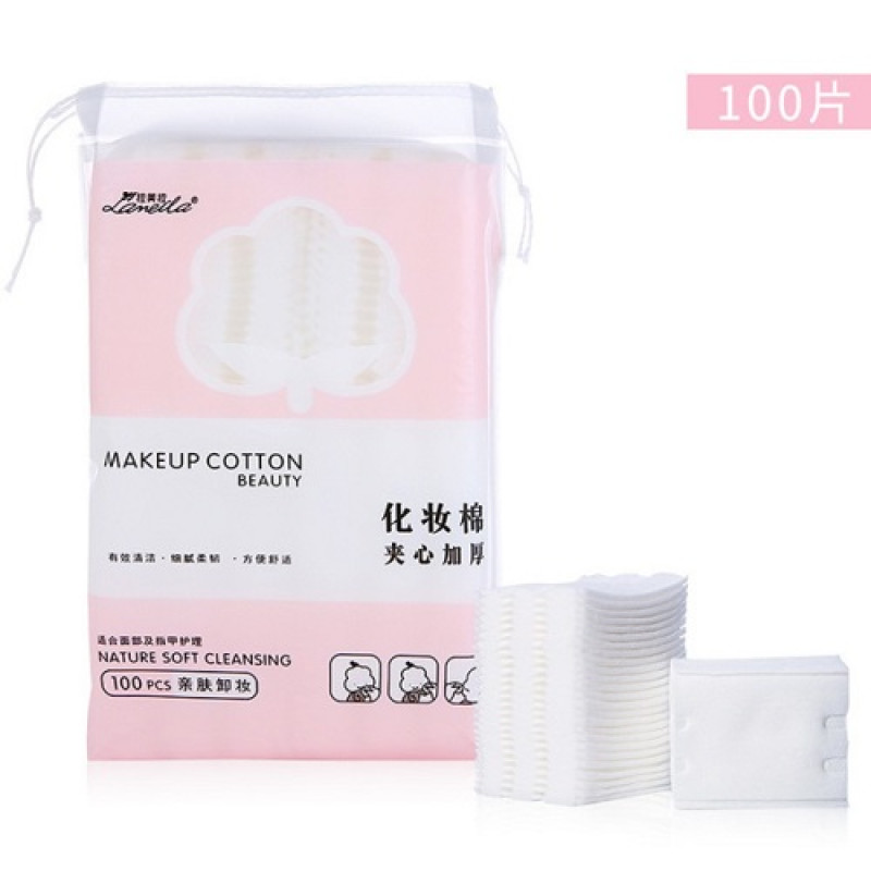 Lameila Premium Quality Double-Sided Three layers Cotton Pads 100 Pcs