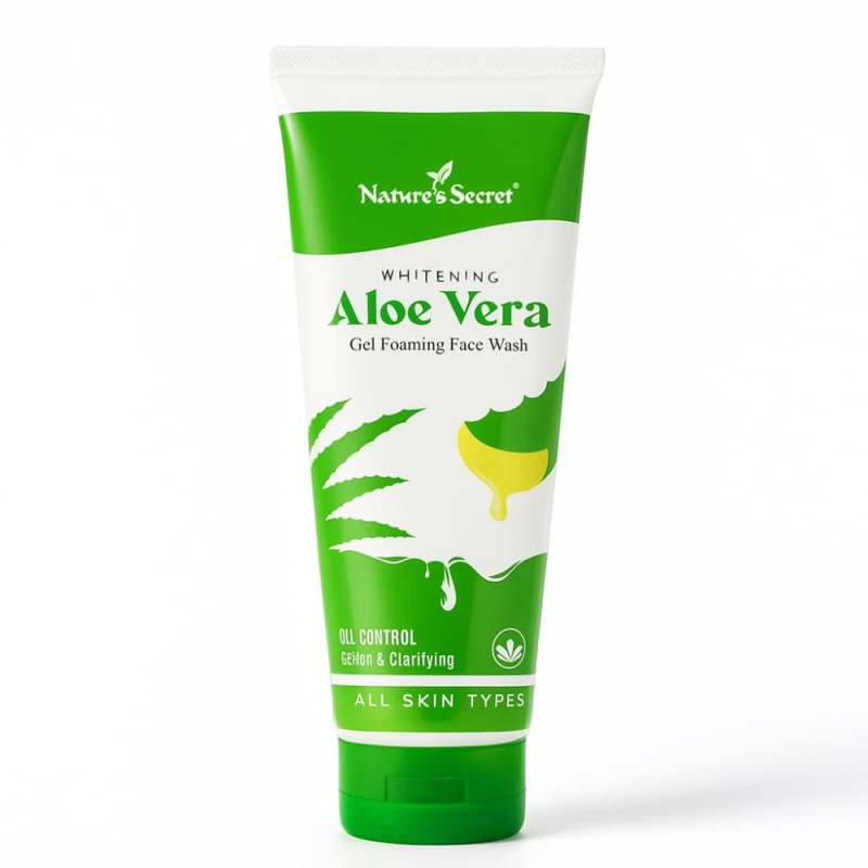 Nature's Secret Aloe Vera Whitening Foaming Face Wash – Oil Control & Clarifying for All Skin Types 100ml