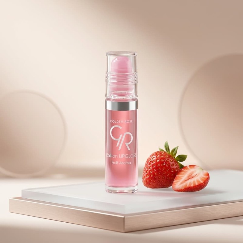 Golden Rose Roll on Lip Gloss - Strawberry