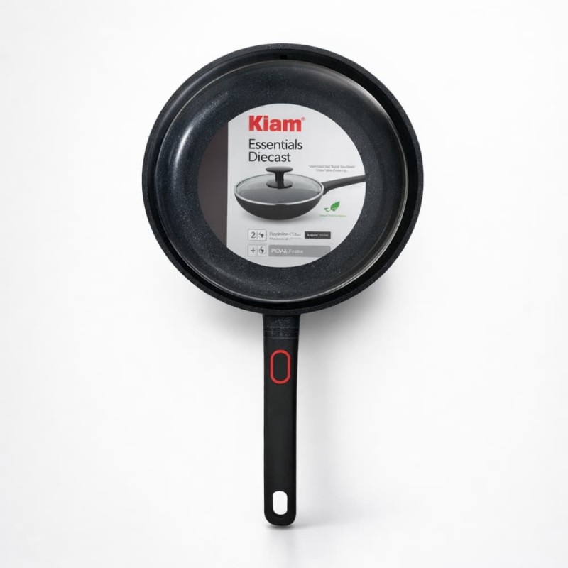 Kiam 26cm Diecast Frypan with Glass Lid – Induction Ready