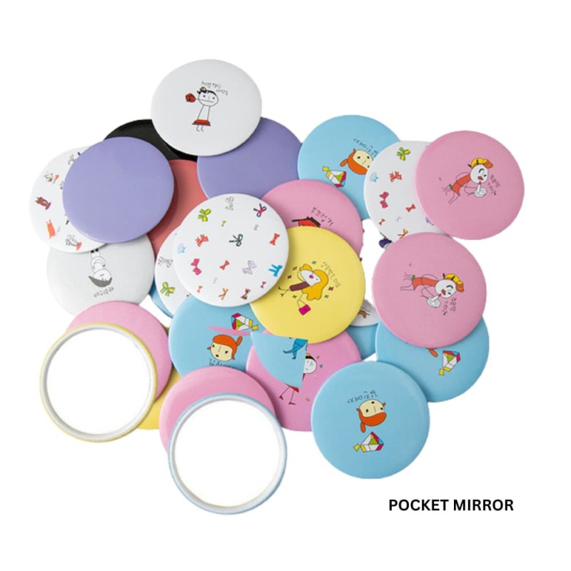 Compact Cartoon Pocket Mirror - Cute, Portable & Gift-Ready