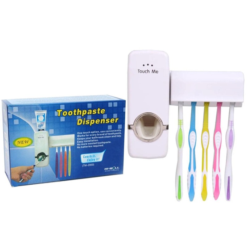 Automatic Toothpaste Dispenser with Toothbrush Holder