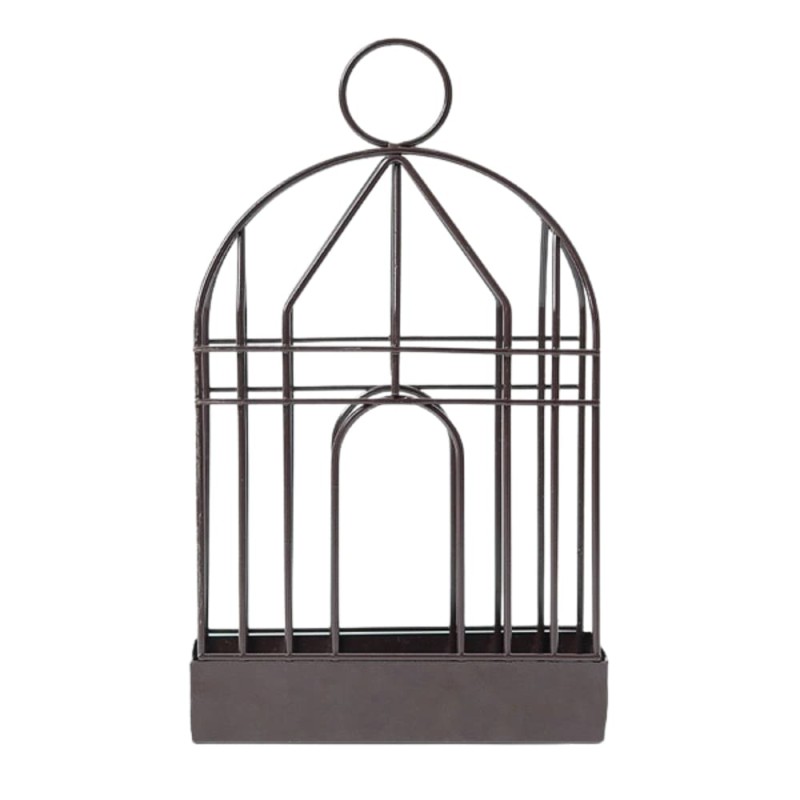 Iron Birdcage Mosquito Coil Holder with Cover & Handle Black