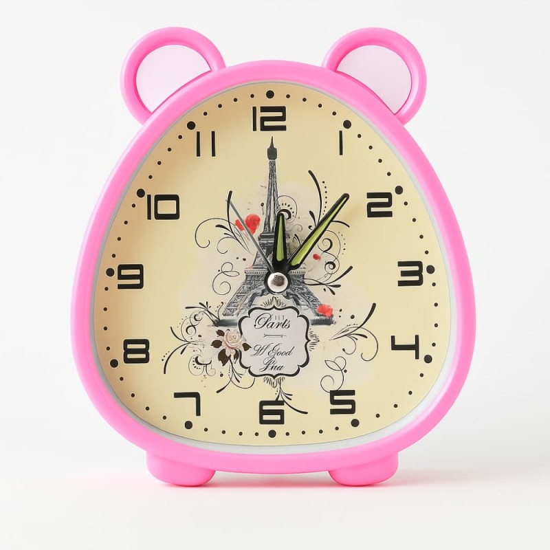 Table Clock Kitty Shape With Alarm – Fancy Design Desk Analog Clock