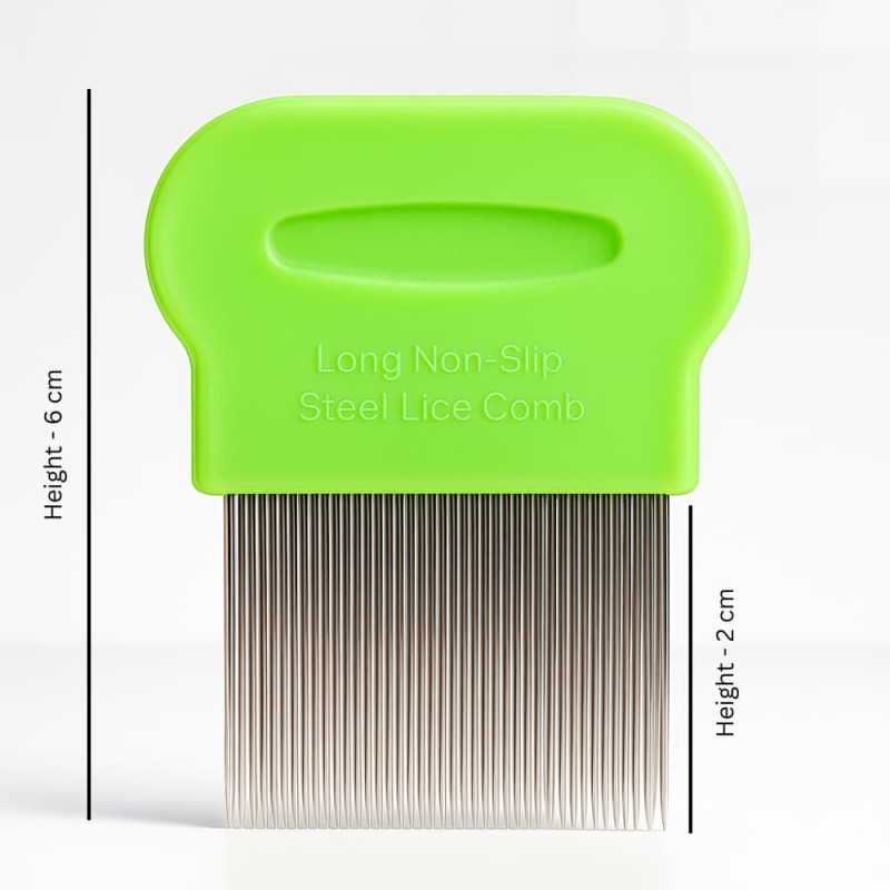 Non-slip small steel barbed lice comb