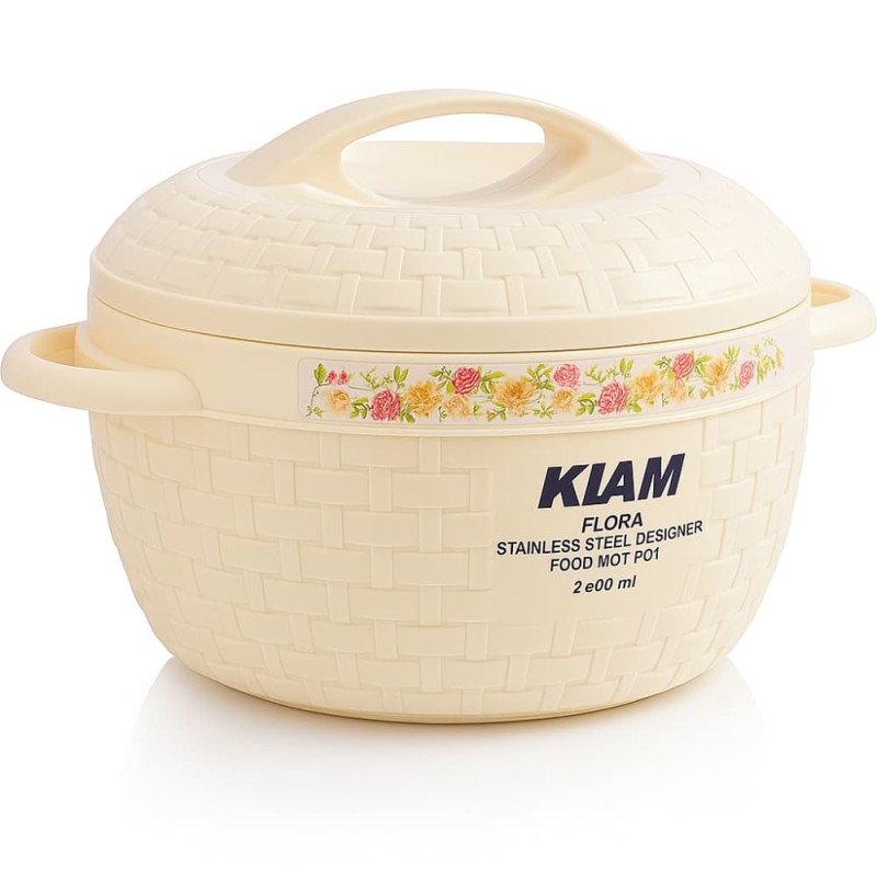 KIAM Flora Stainless Steel Designer Food Hot pot - 2200 ML