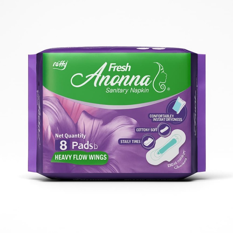 Fresh Anonna Sanitary Napkin Heavy Flow Wings 290mm - 8 Pads (Pack)