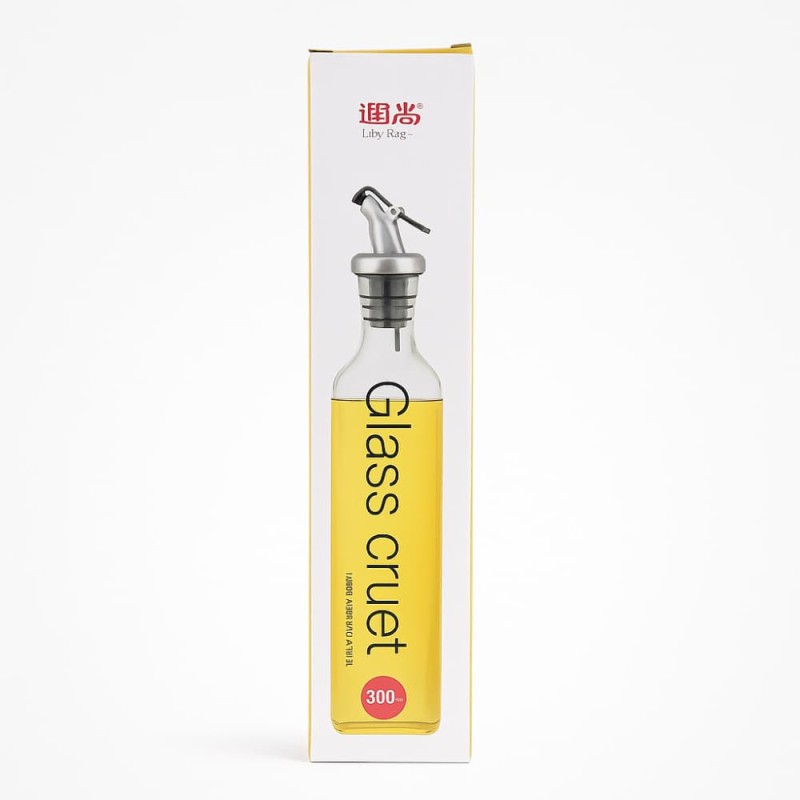 300ML Glass Oiler Bottle Leak-Proof Kitchen Oil Pot with Scale