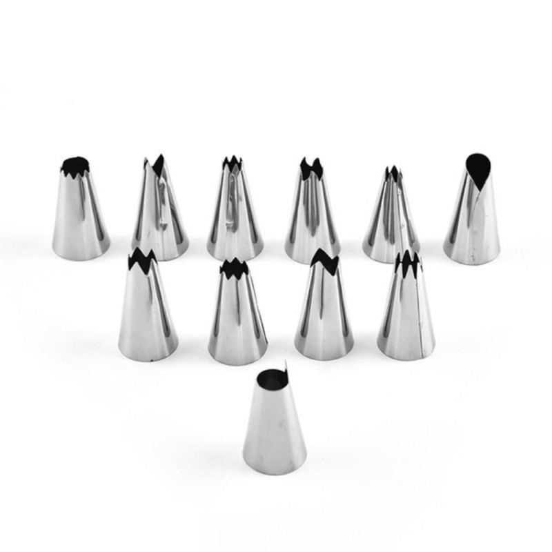 12-Piece Cake Decorating Set with Stainless Steel Piping Tips
