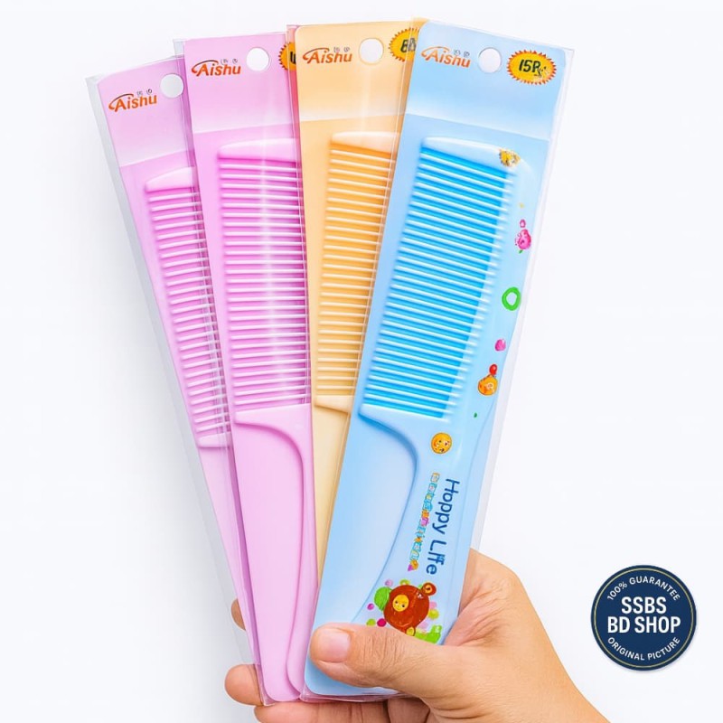 China Single Plastic Hair Comb – Multi Color