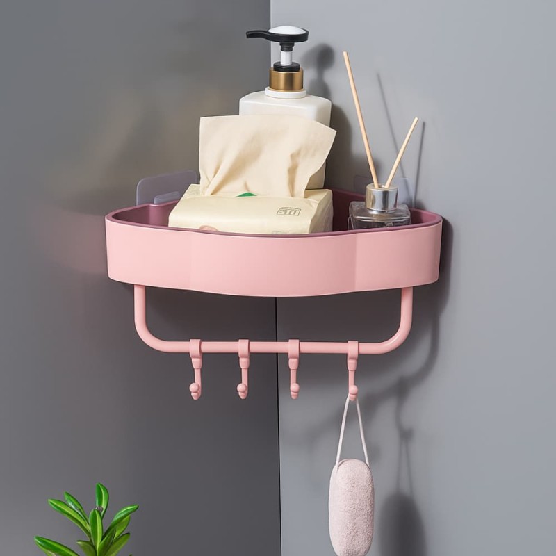 High Quality Punch-free Corner Bathroom & Kitchen Shelf – Nordic Triangle Wall Storage Rack