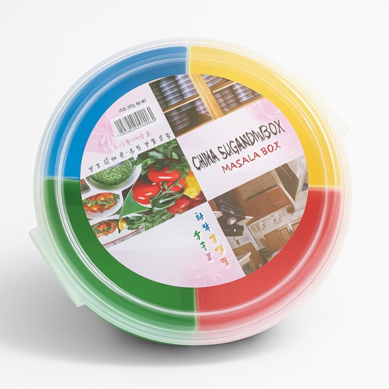 China Sugandhi Masala Box – Plastic Spice Jars Set with Spoons