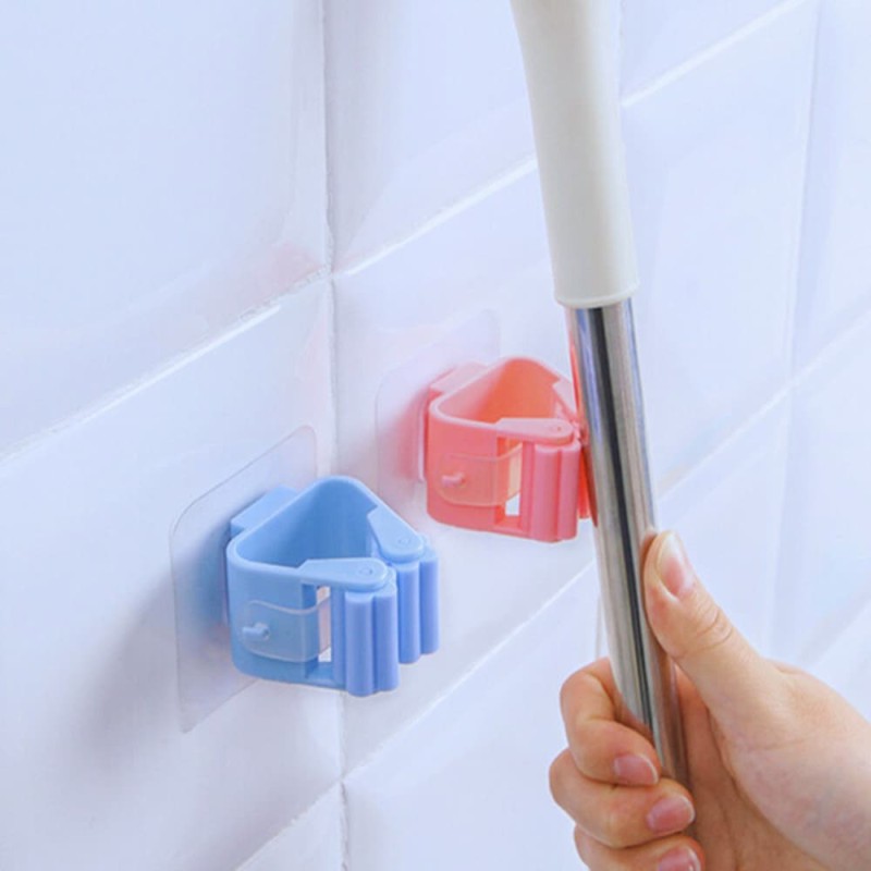 Punch-Free Traceless Mop Clip, Door Hanging Mop Storage Hook, Multifunctional Mop Holder Clip