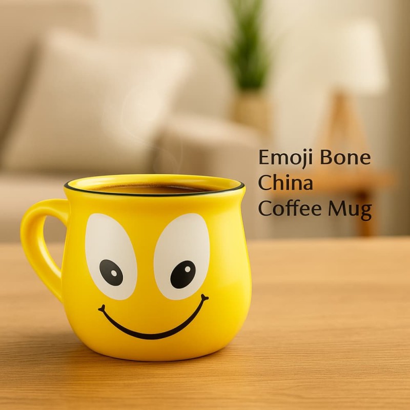 Emoji Bone China Ceramic Coffee Mug – Fun & Stylish Gift Cup
