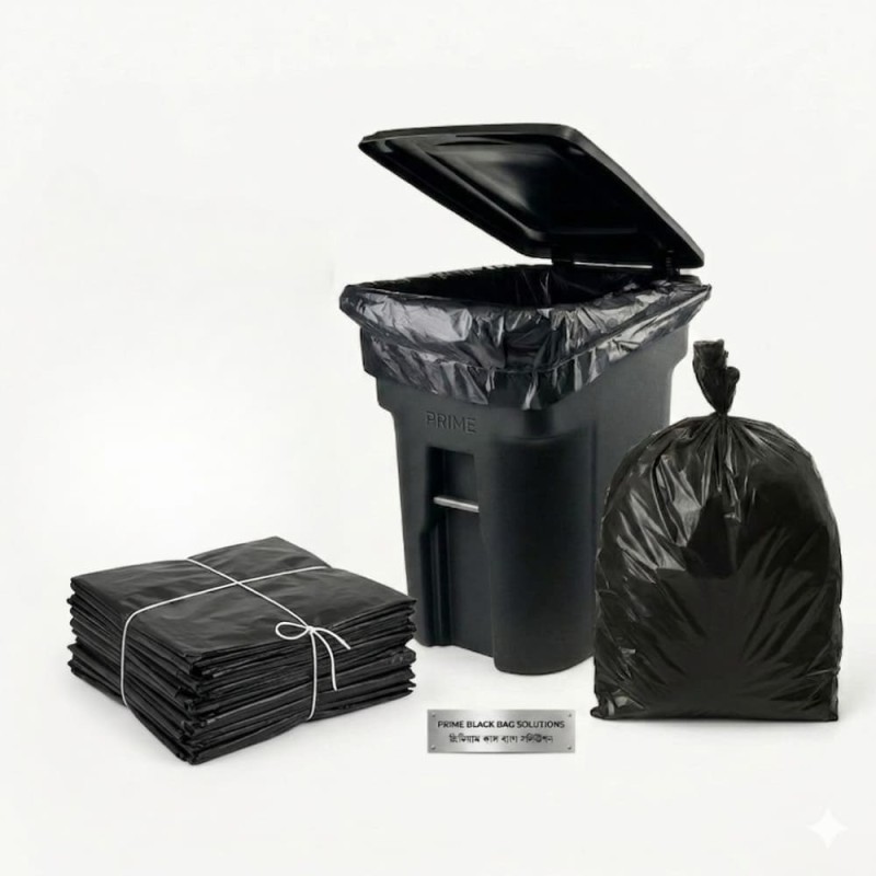 20x30 Black Garbage Poly Trash Bag 500g