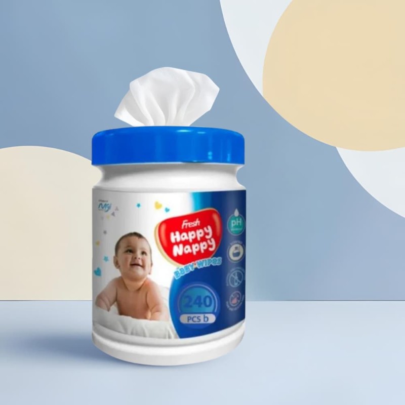 Fresh Happy Nappy Baby Wipes(Jar)240Pcs