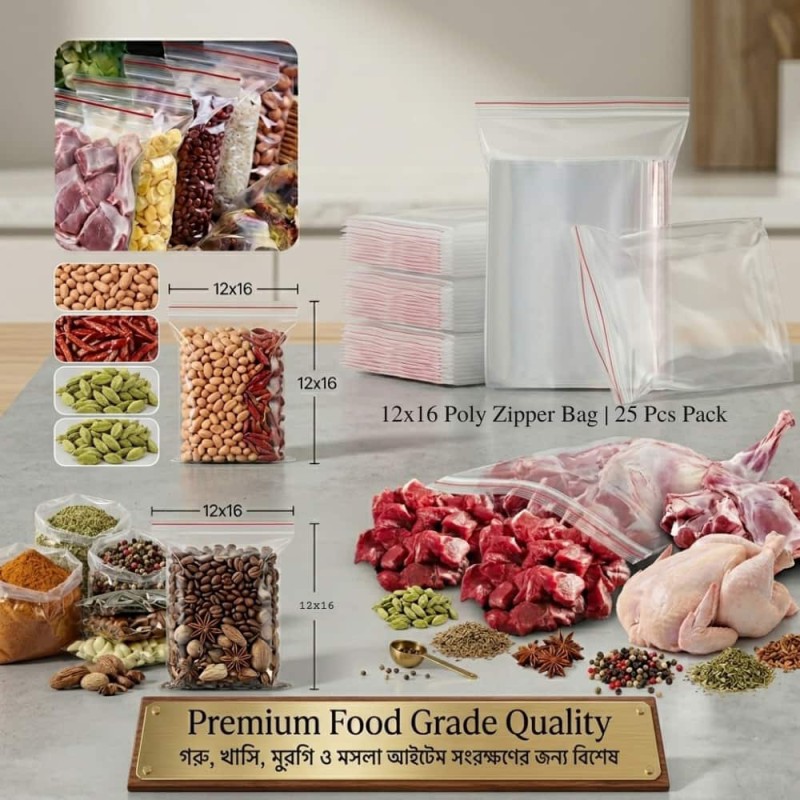12x16 Poly Zipper Bag 25 Pcs Pack