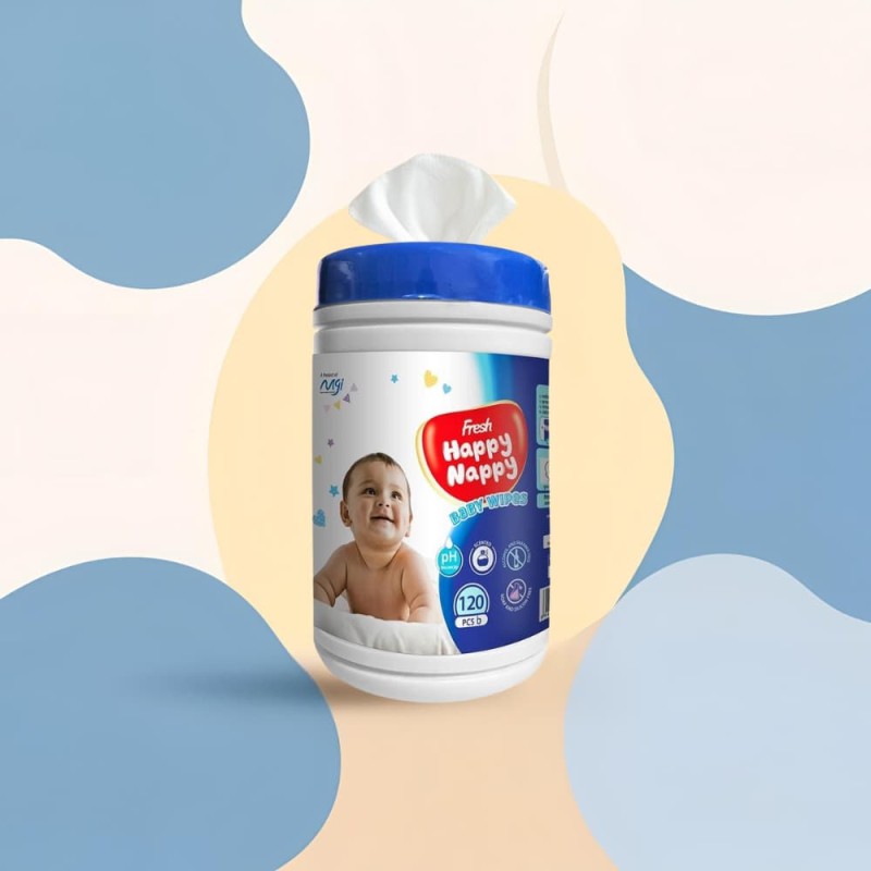 Fresh Happy Nappy Baby Wipes (Jar) 120pcs