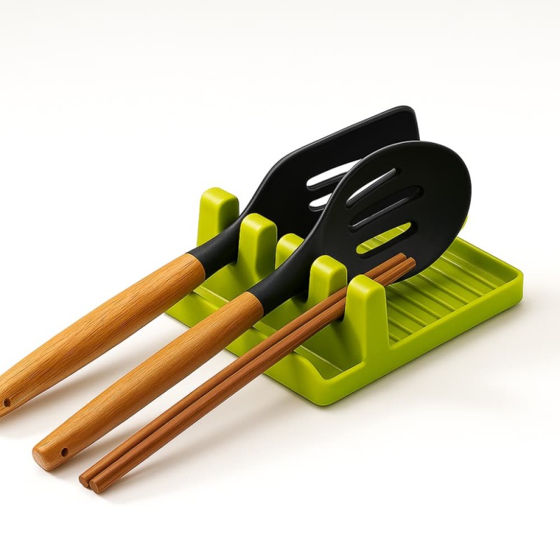 Spoon Holders for Kitchen – Non-Slip Plastic Utensil Rest & Spatula Rack Organizer