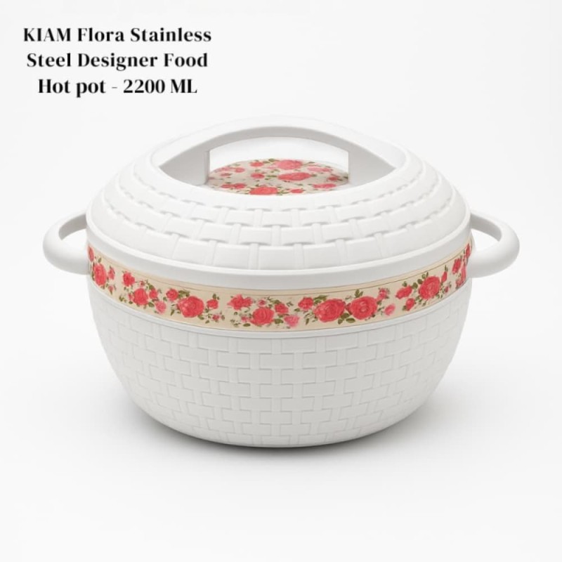 KIAM Flora Stainless Steel Designer Food Hot pot - 2200 ML