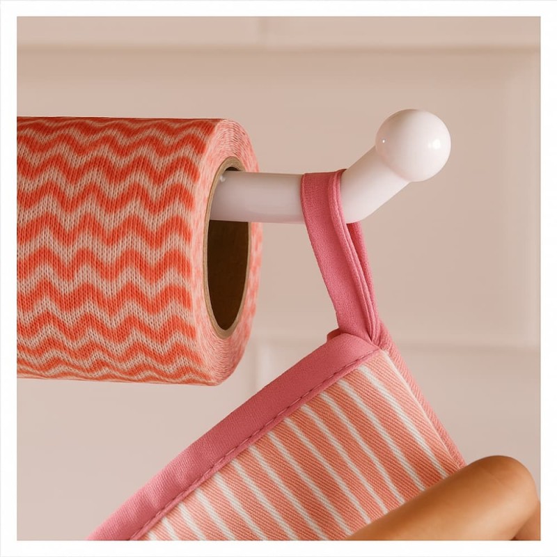 Punch-Free Kitchen Tissue & Paper Roll Holder – Cabinet Storage Rack Organizer