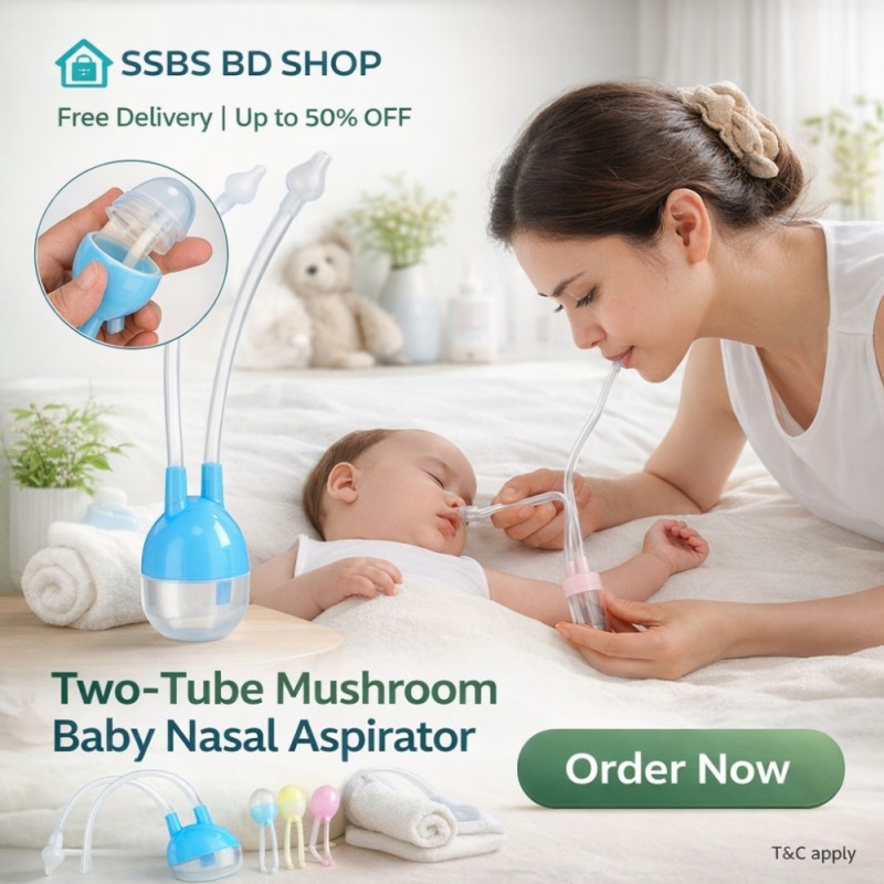 Two-Tube Mushroom Baby Nasal Aspirator – Gentle Nose Cleaner