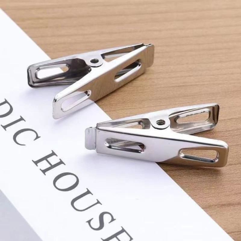 20pcs Stainless Steel Clothes Clips | Strong Windproof Cloth Hanger