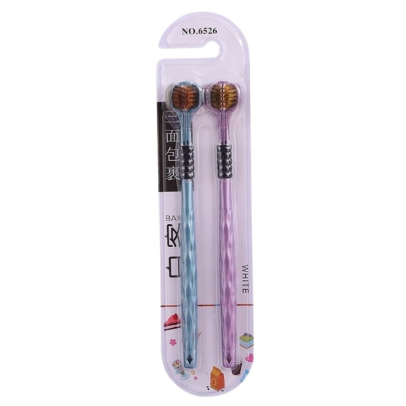3D Triple-Sided Soft Toothbrush with Tongue Cleaner (1pcs)