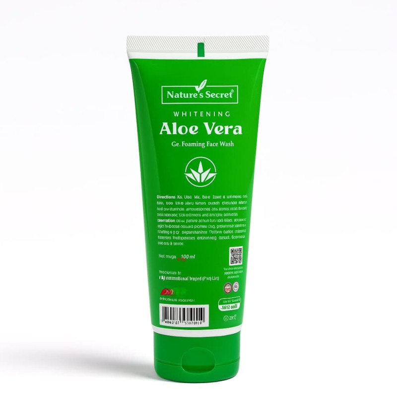 Nature's Secret Aloe Vera Whitening Foaming Face Wash – Oil Control & Clarifying for All Skin Types 100ml