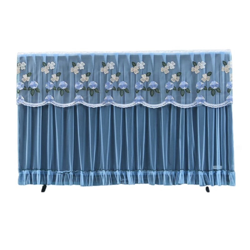 Blue 55” LED TV Cover – Elastic Lace Dust Protector