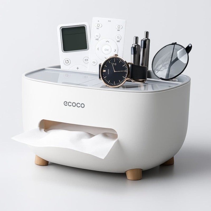 Creative Light Luxury Multi-Function Tissue & Remote Control Storage Box  Plastic Box for Home & Restaurant Use
