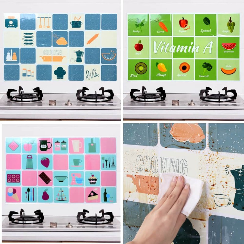 Self-Adhesive Anti-Oil Stickers – Waterproof & Heat-Resistant Kitchen Wall Protection