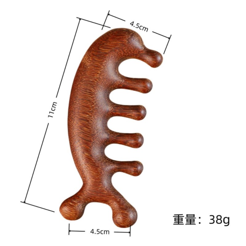Natural Sandalwood Wooden Scalp Massage Tool for Relaxation
