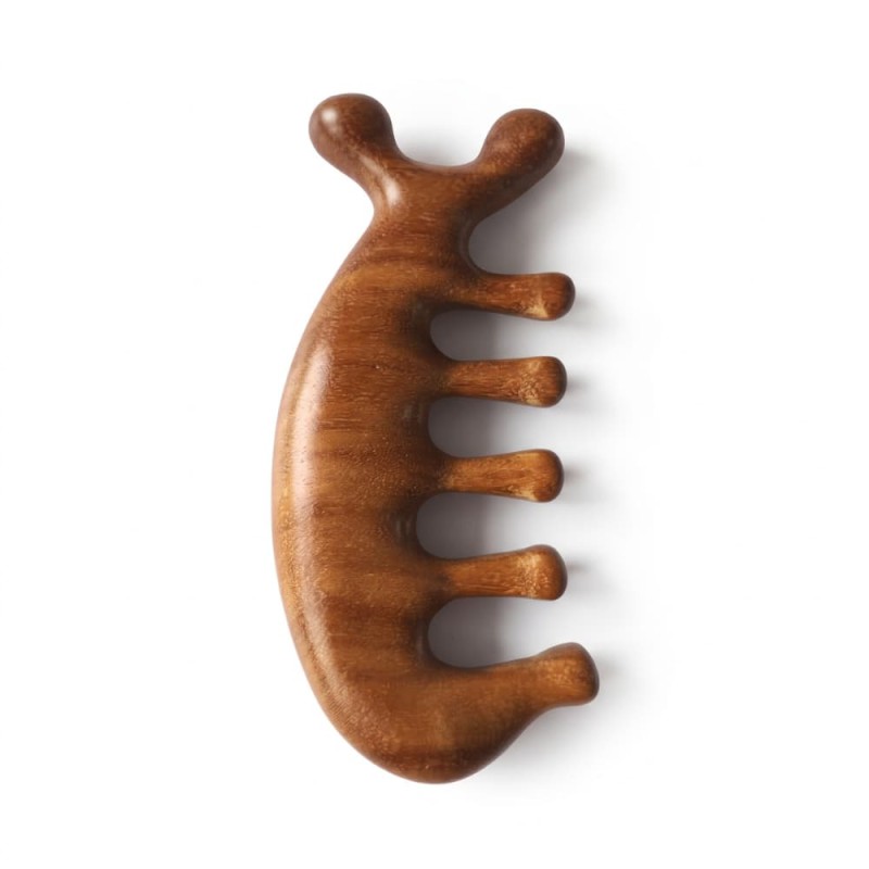 Natural Sandalwood Wooden Scalp Massage Tool for Relaxation
