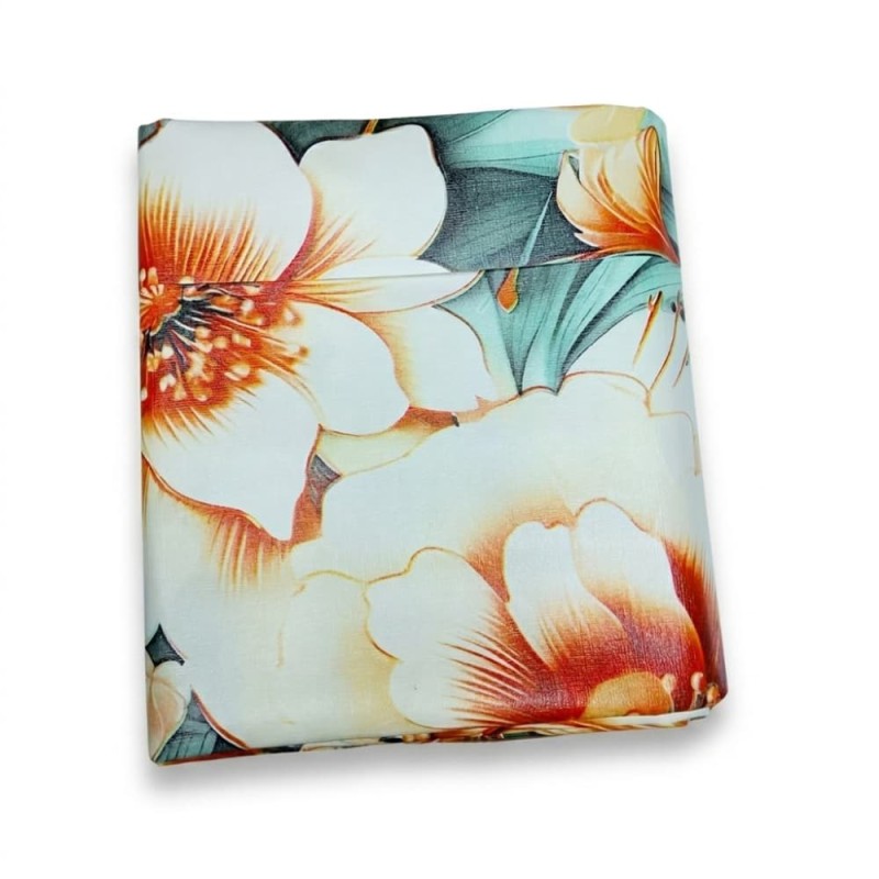 Waterproof Floral Rexine Bed Mat 6x7 Ft 01