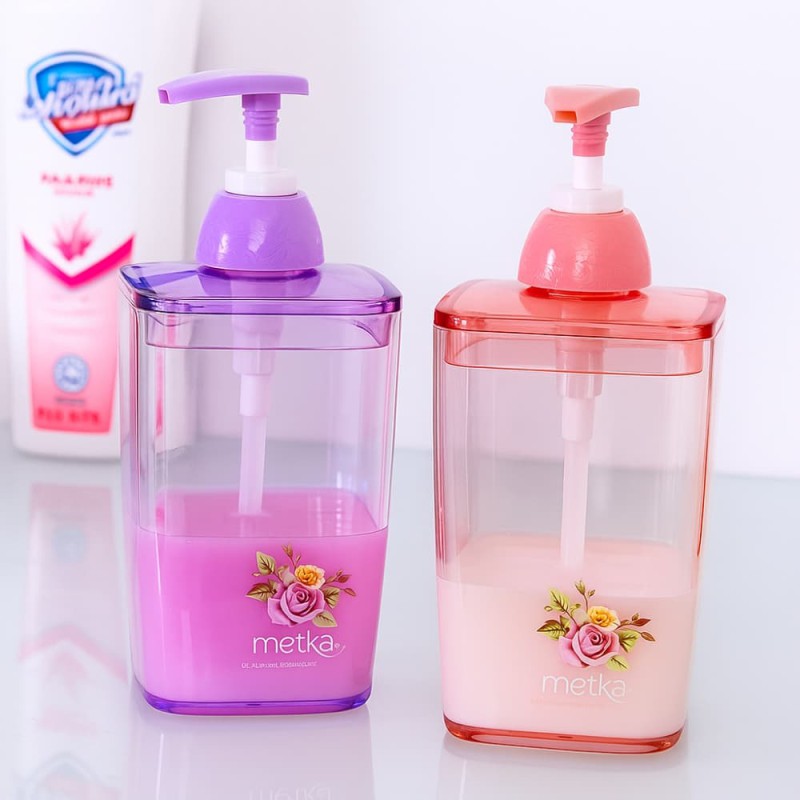 Rose Garden Liquid Soap Dispenser – 420ml Bathroom Soap Holder Jar
