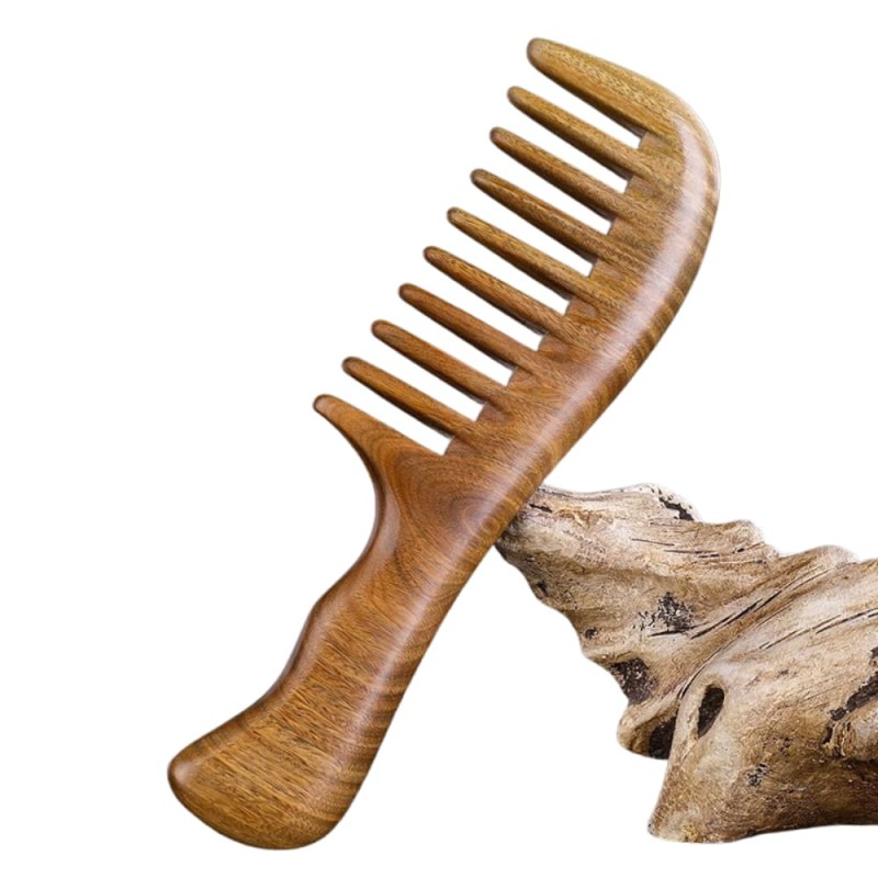 Sandalwood Handle Long Wide Tooth Hair Comb